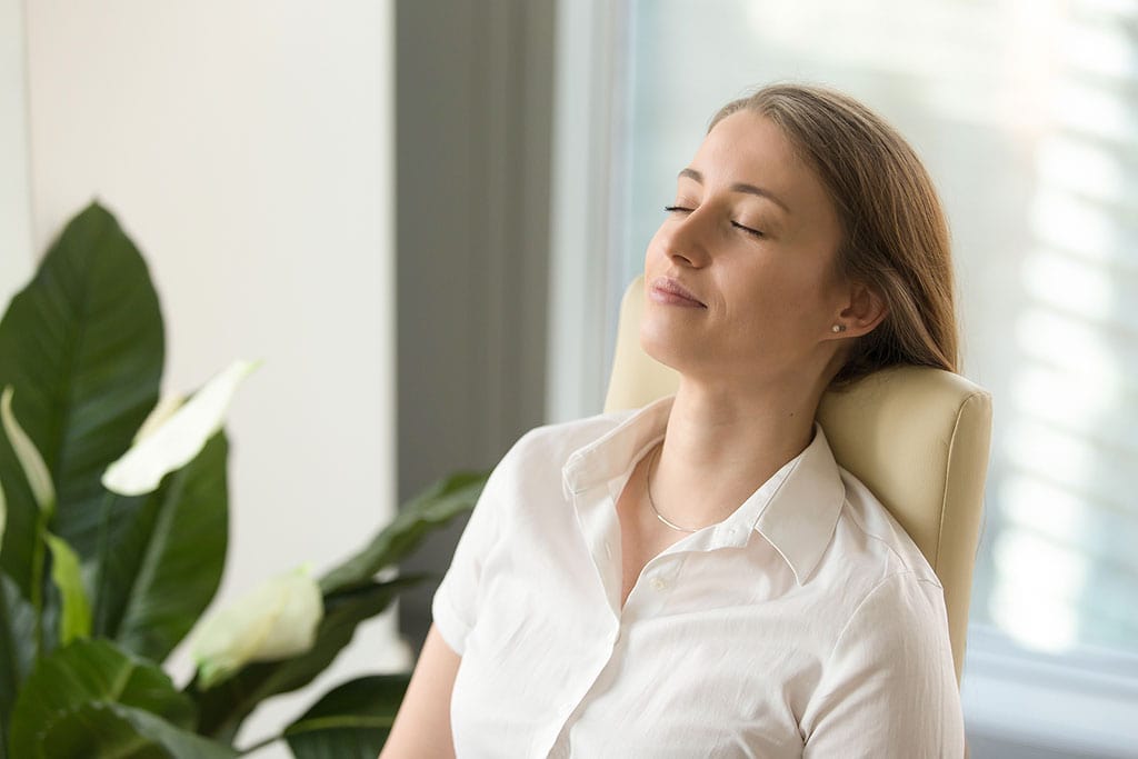 Taking Deep Breath to Relax